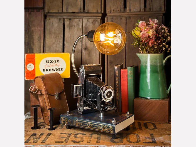 Vintage Folding Camera Lamp